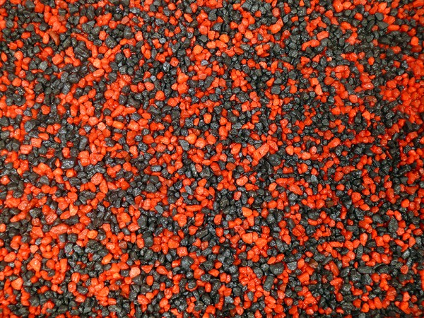 5kg Farbkies - schwarz-rot 2-4 mm - Bodengrund - ummantelt